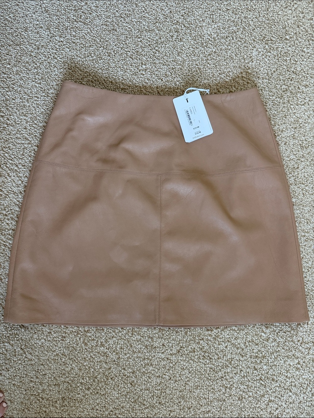 Ted Baker London Camel Faux Leather Mini Skirt